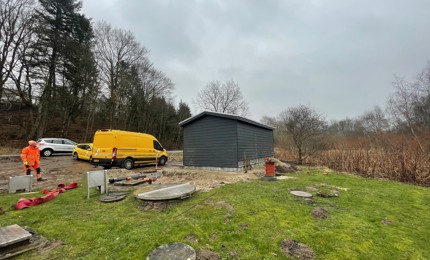 Gråt teknikhus i Egtved